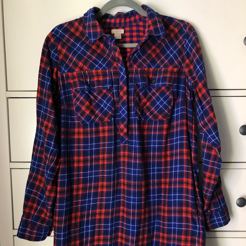 J. Crew Factory plaid shirt dress